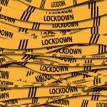 lock down corona virus yellow tape