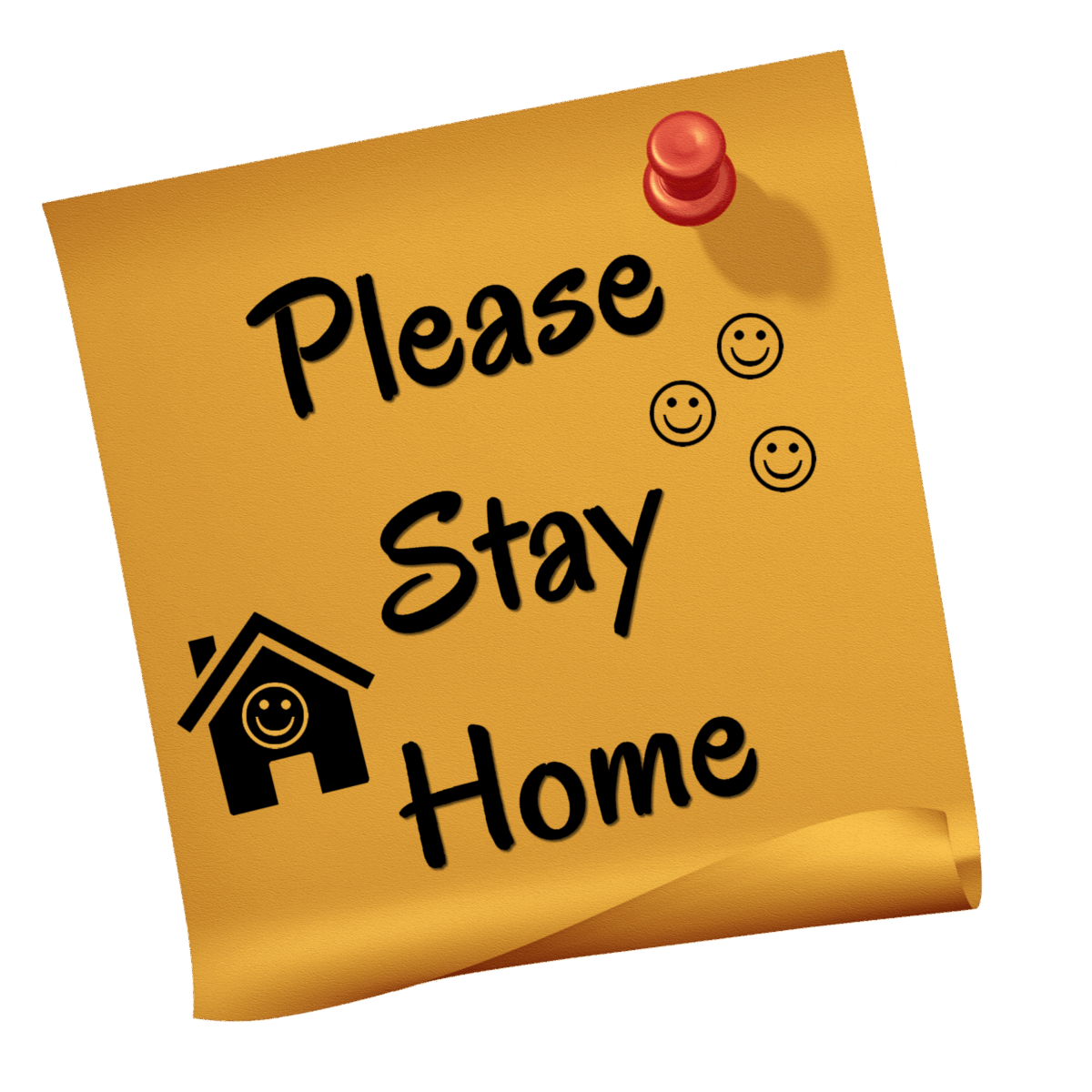 please stay home sticky note